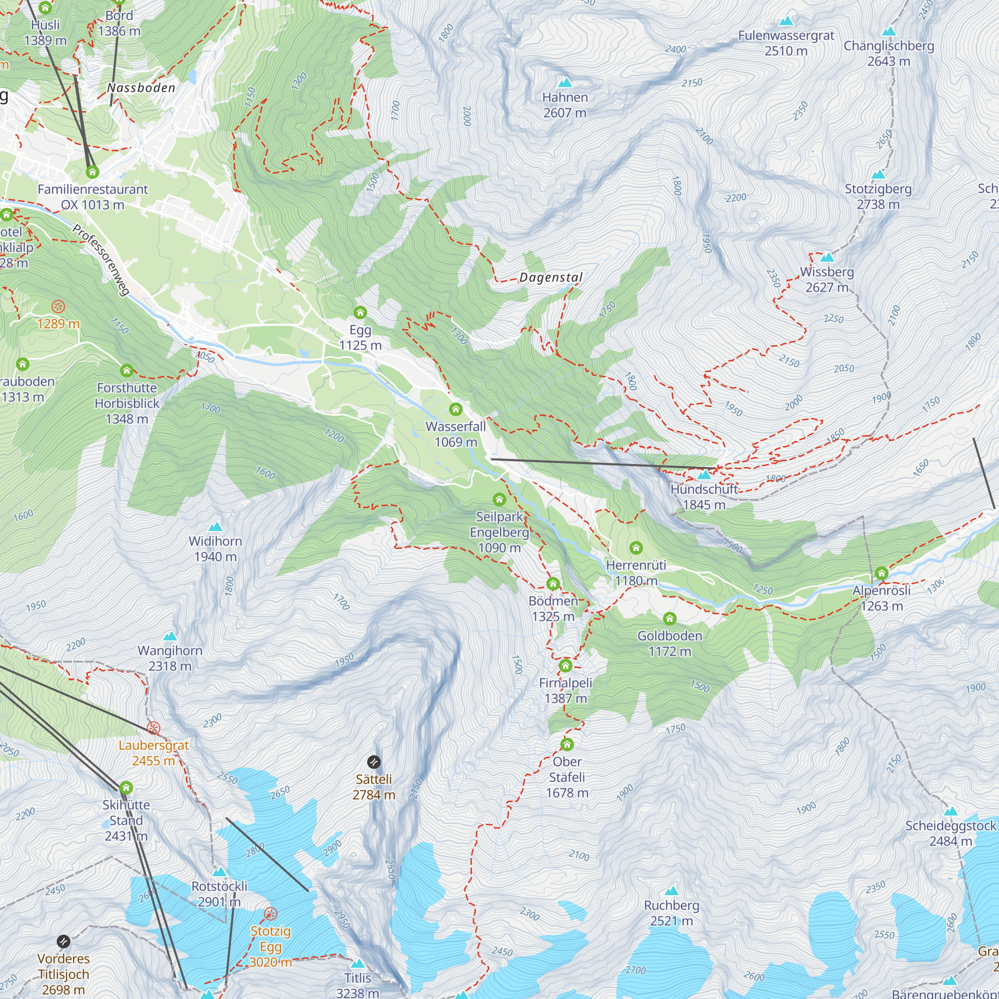 Seilpark Engelberg map