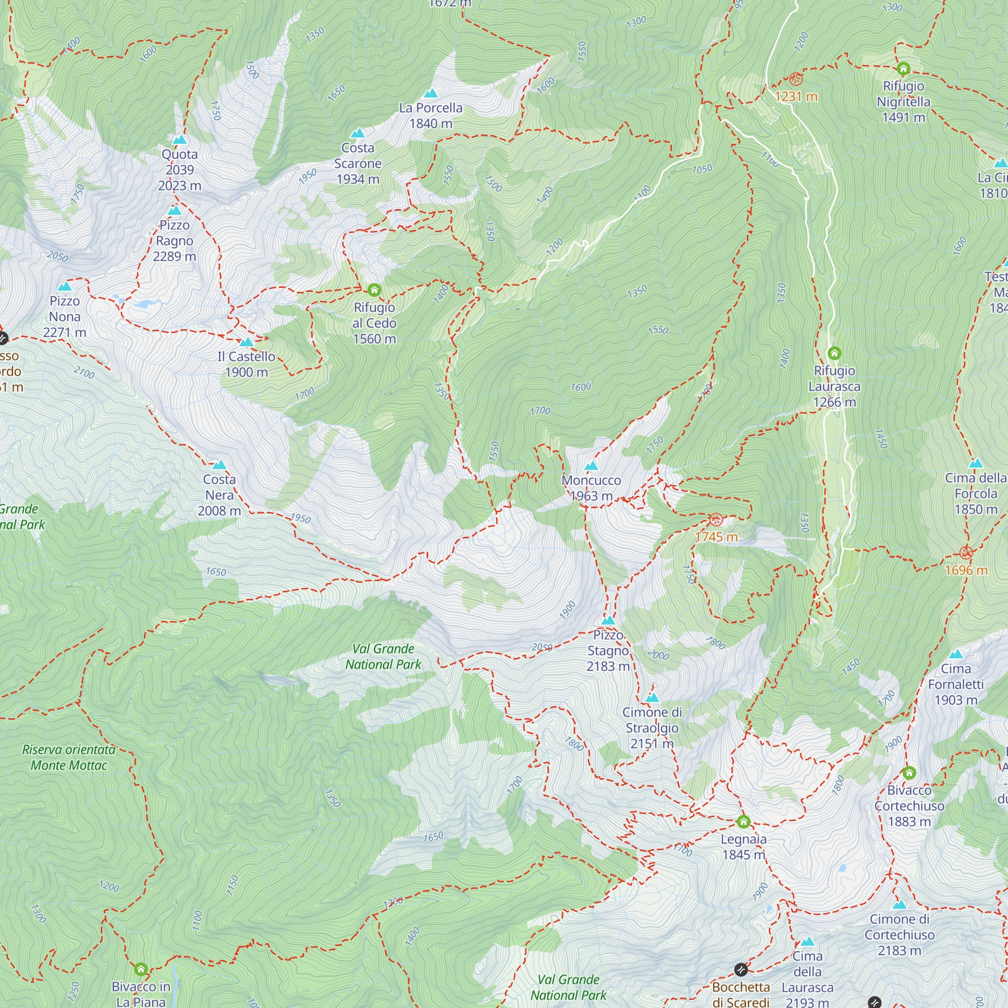 Bivacco Alpe Bondolo map