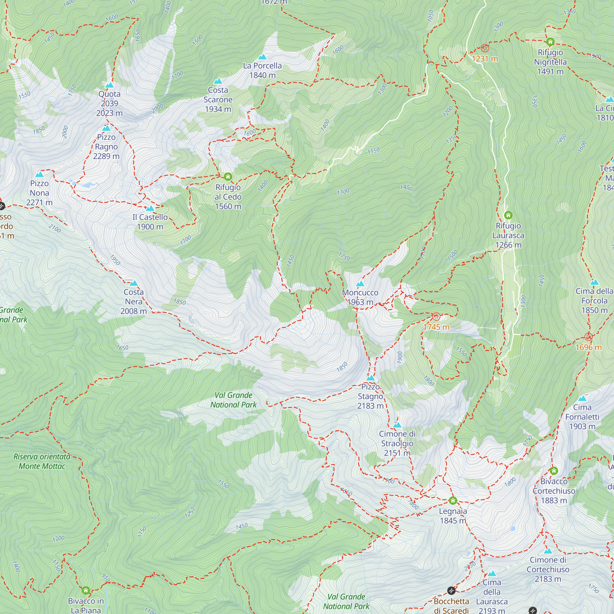 Bivacco Alpe Bondolo map