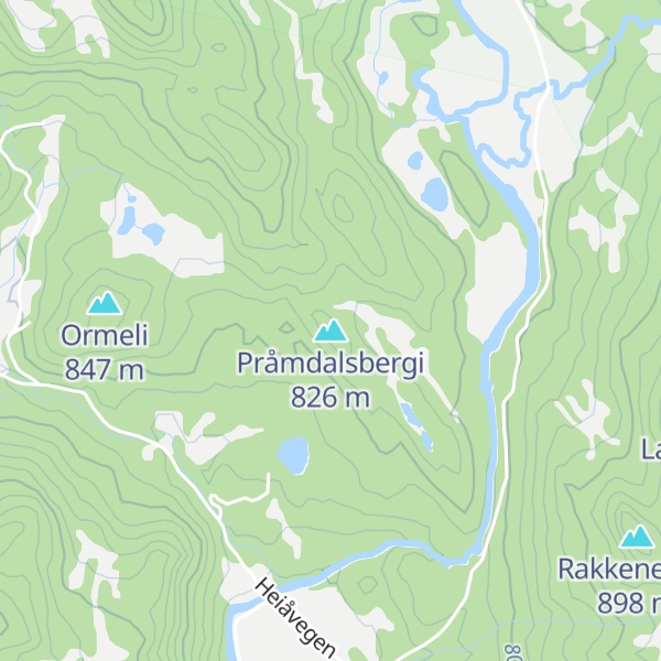 Map of Pråmdalsbergi