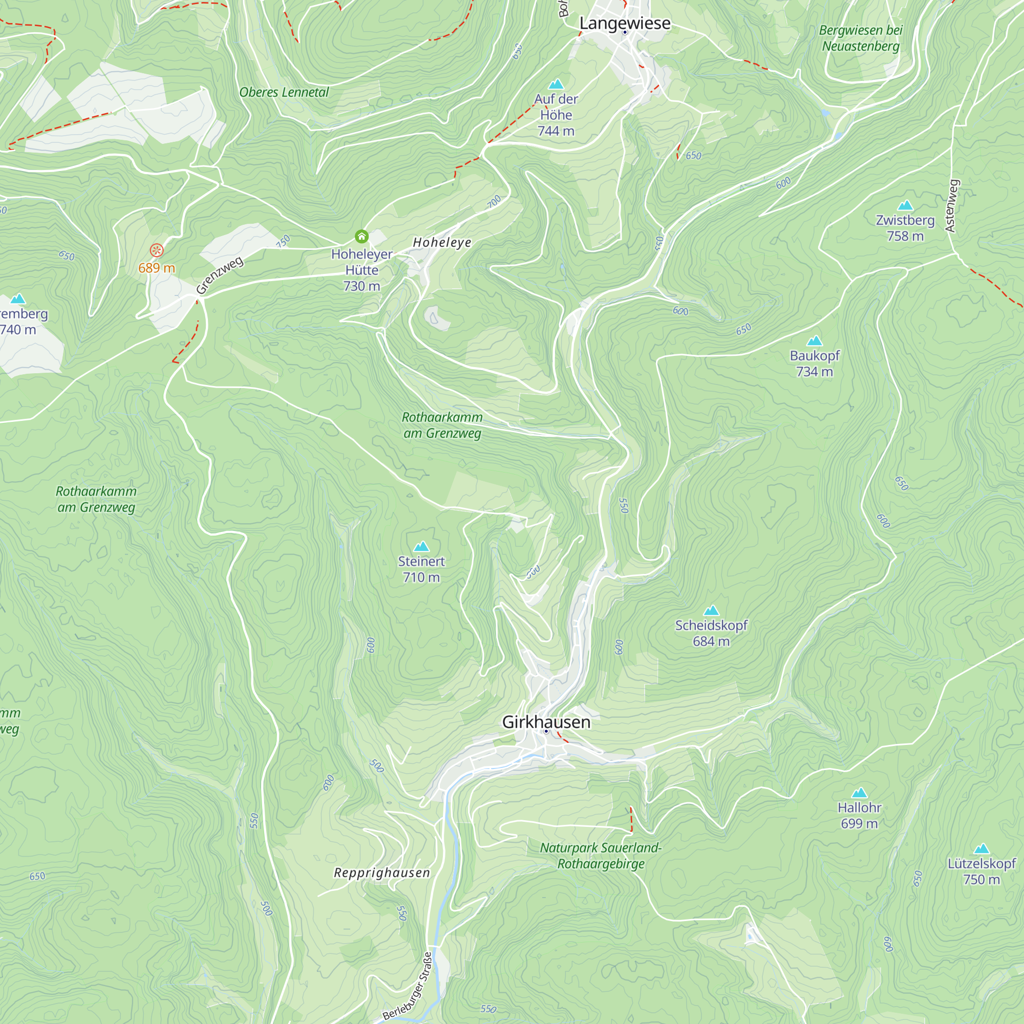 Skihütte Girkhausen map