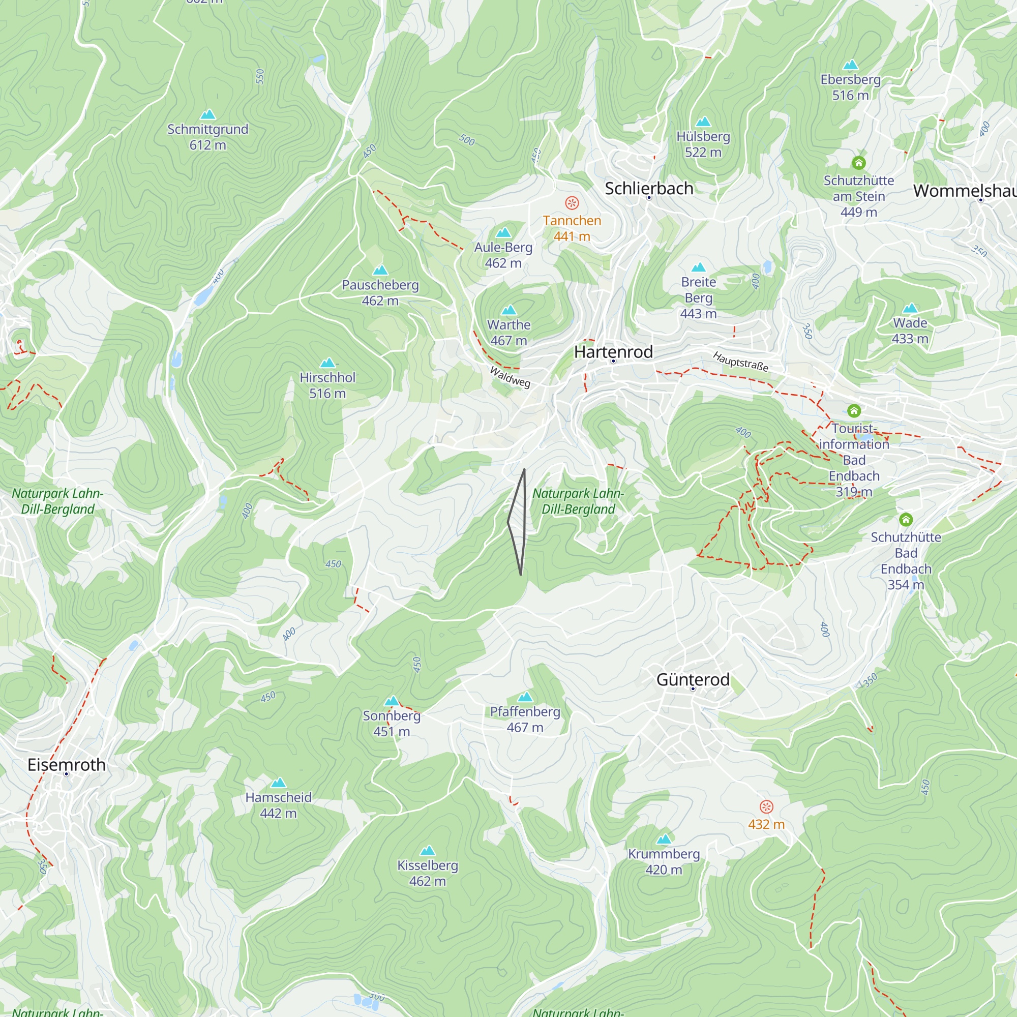 Skihütte Hartenrod map