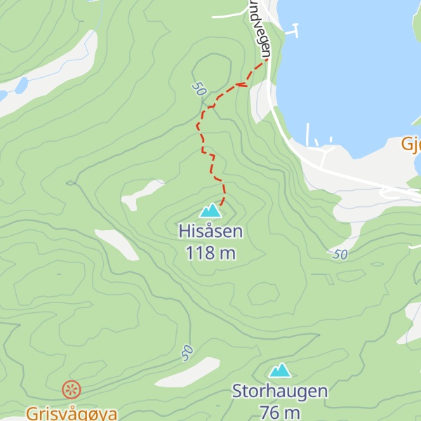 Map of Hisåsen