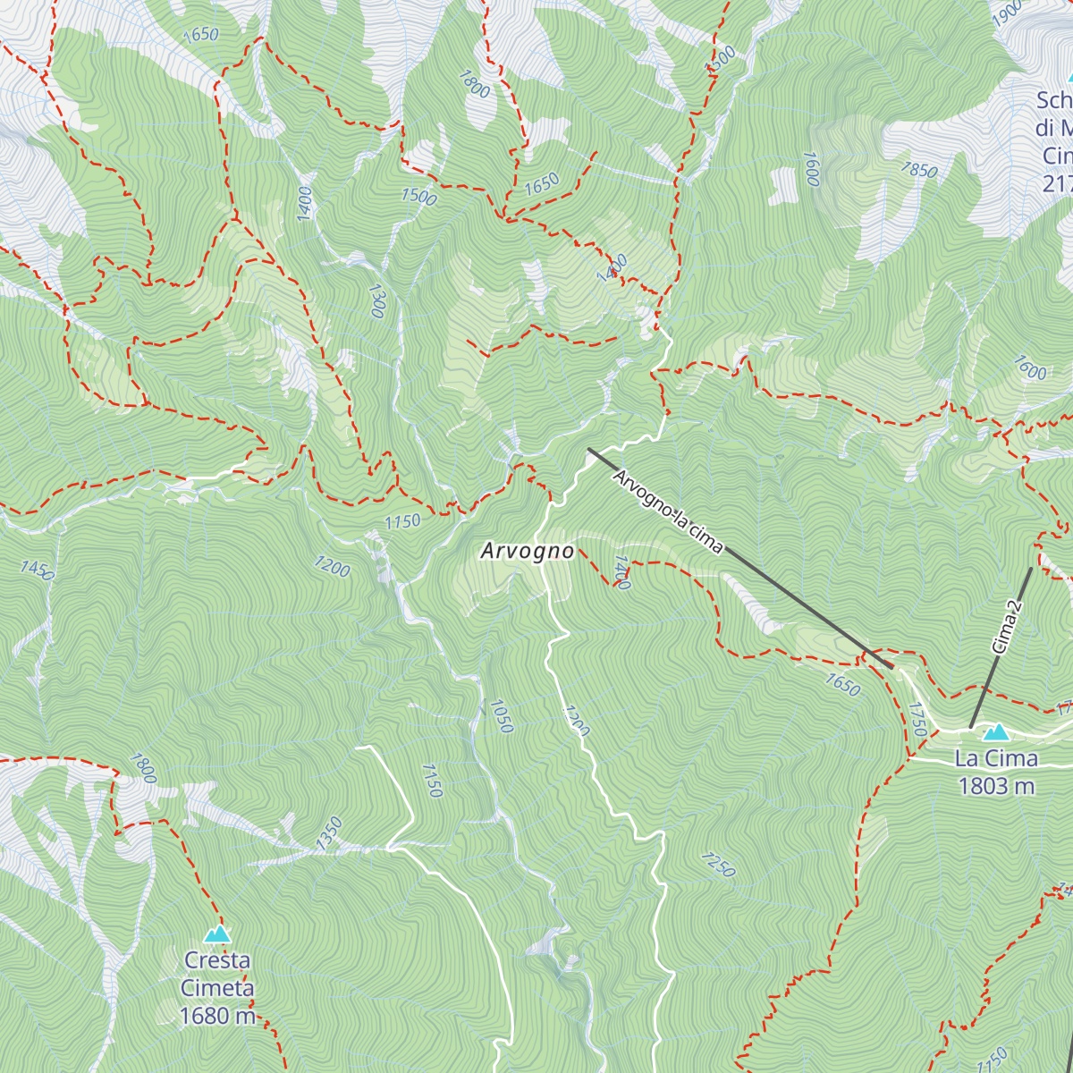 Rifugio Arvogno map