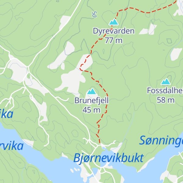 Map of Brunefjell