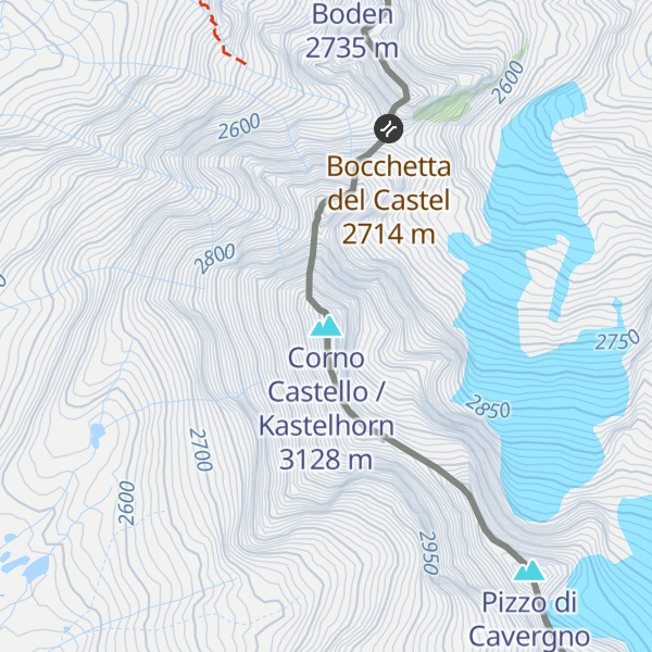Map of Corno Castello / Kastelhorn