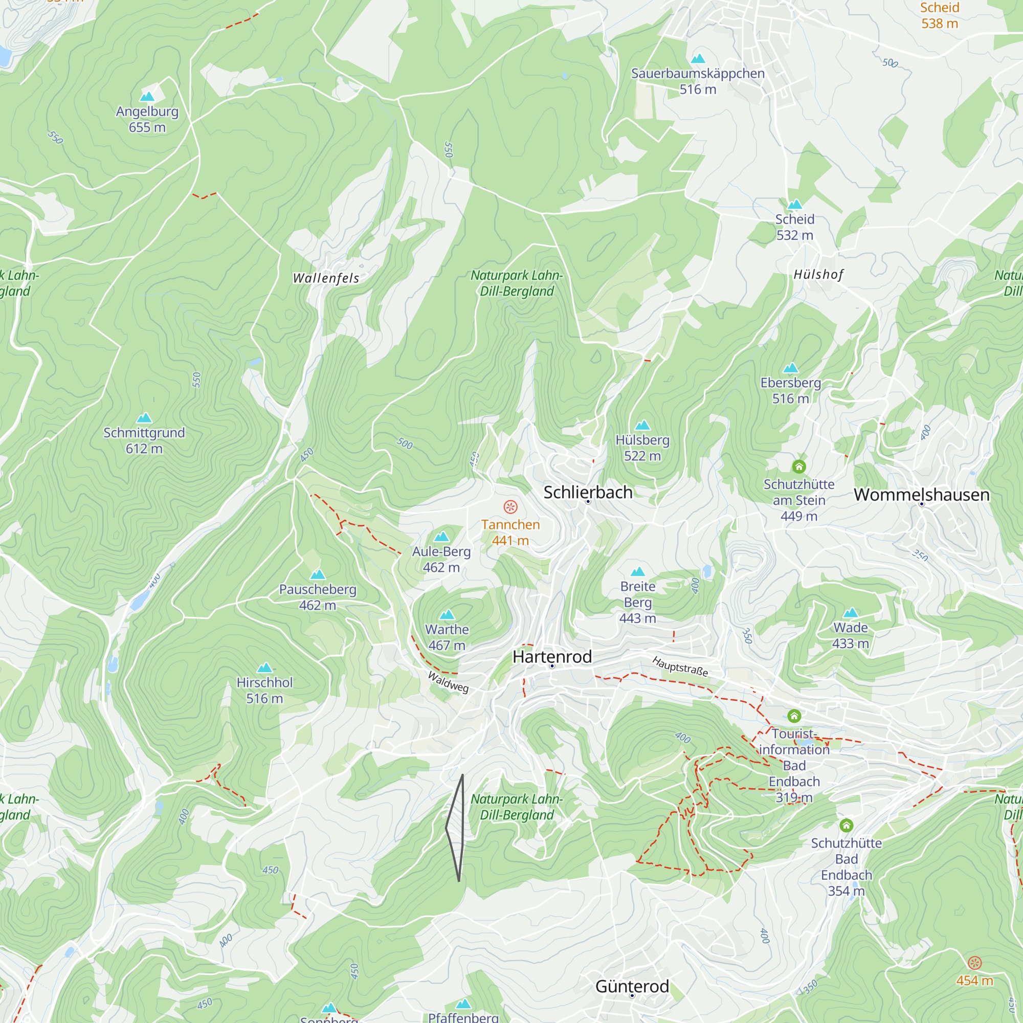 Wanderhütte am Tannchen map