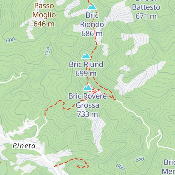 Map of Bric Rovere Grossa