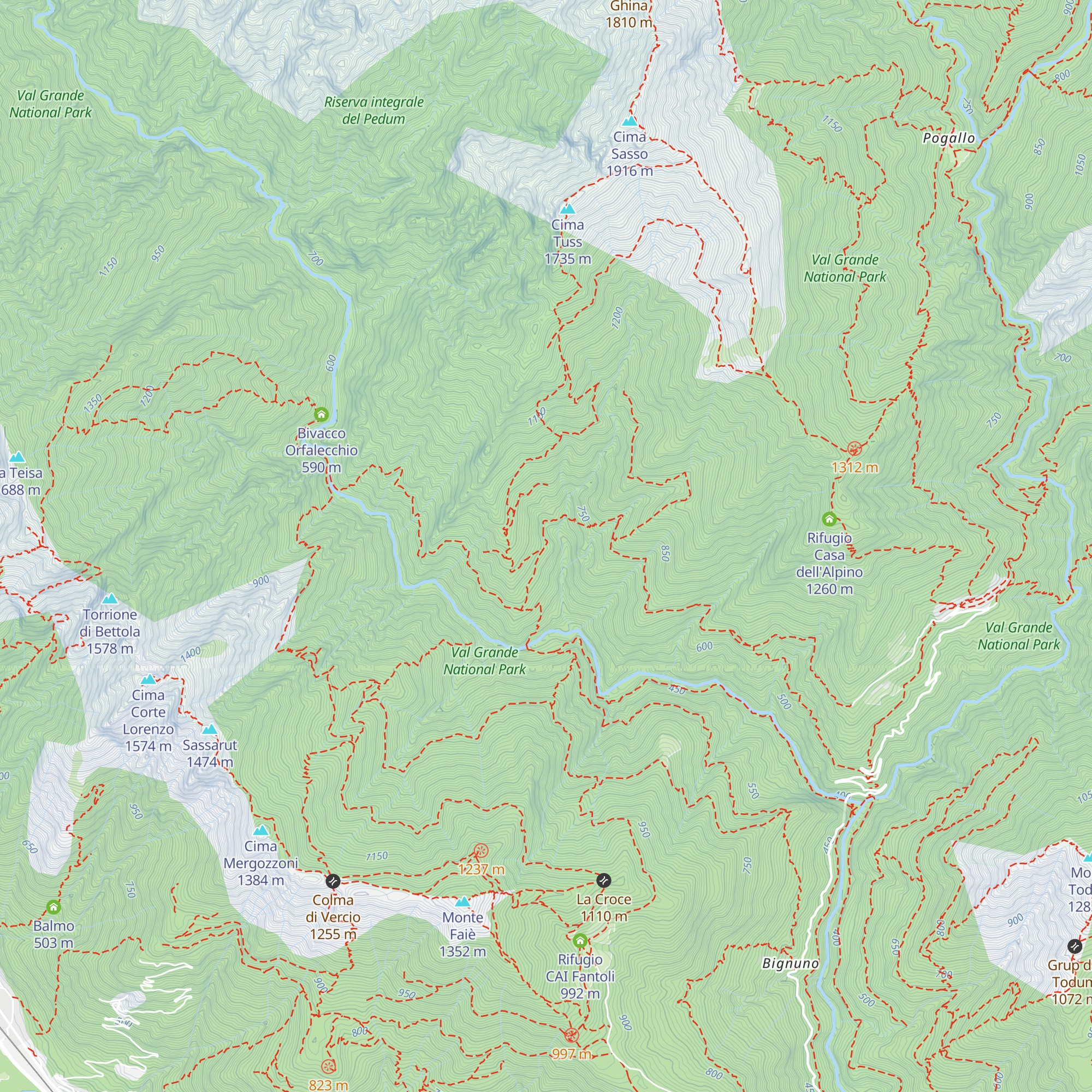 Bivacco Velina-Baserga map