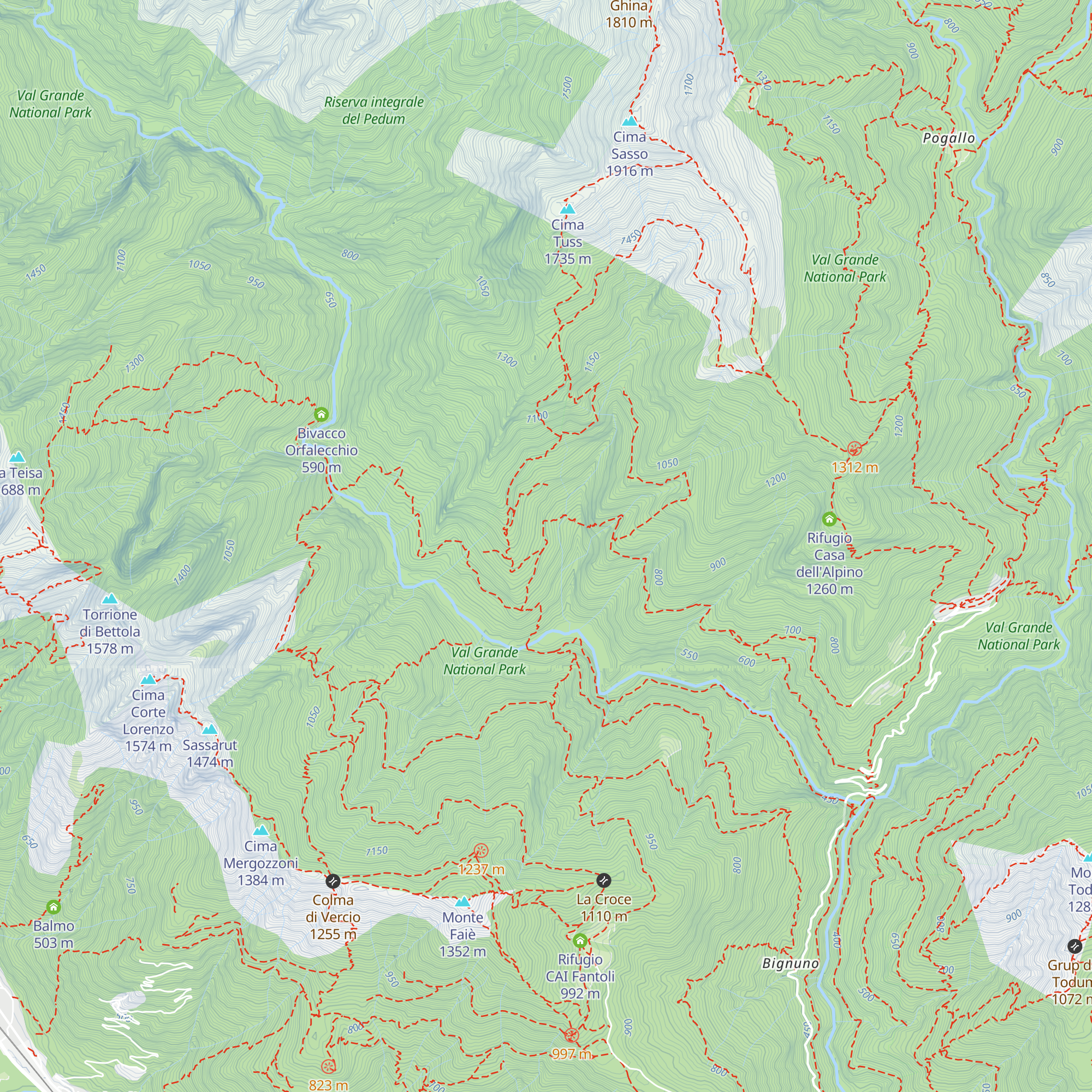 Bivacco Velina-Baserga map