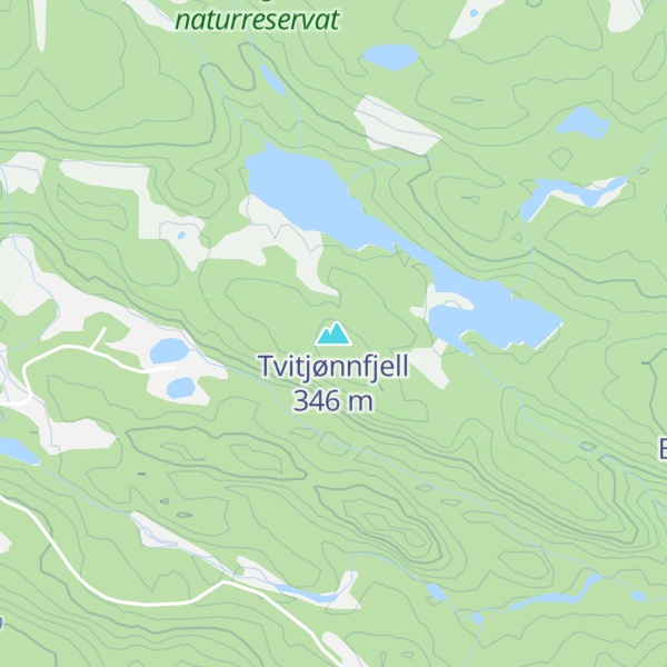 Map of Tvitjønnfjell
