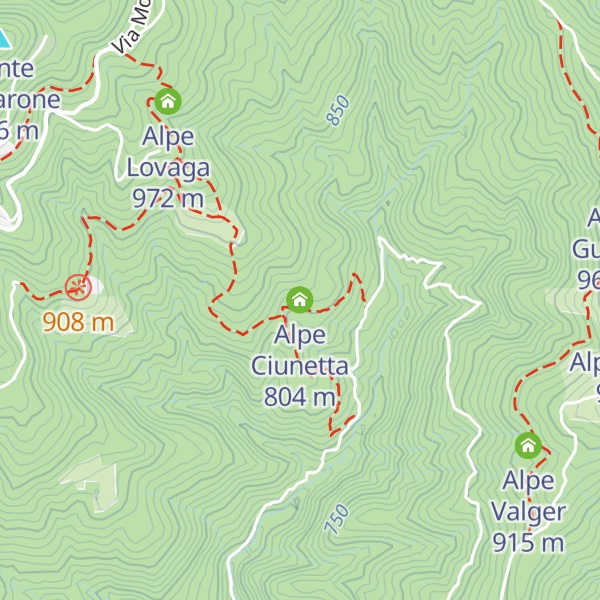 Map of Alpe Ciunetta