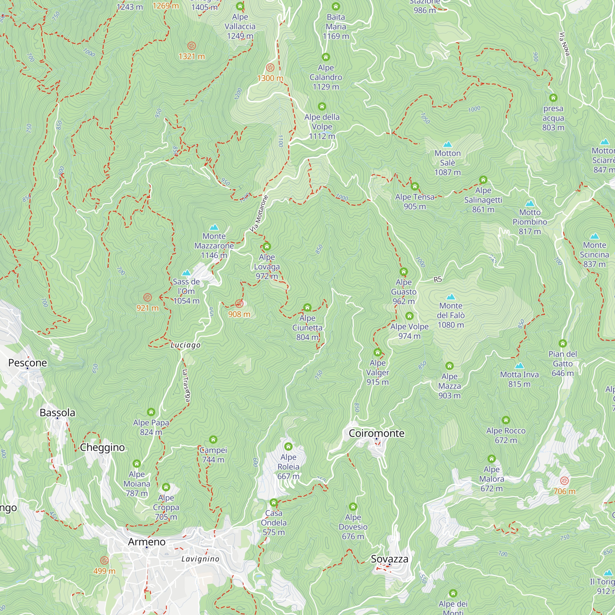 Alpe Ciunetta map