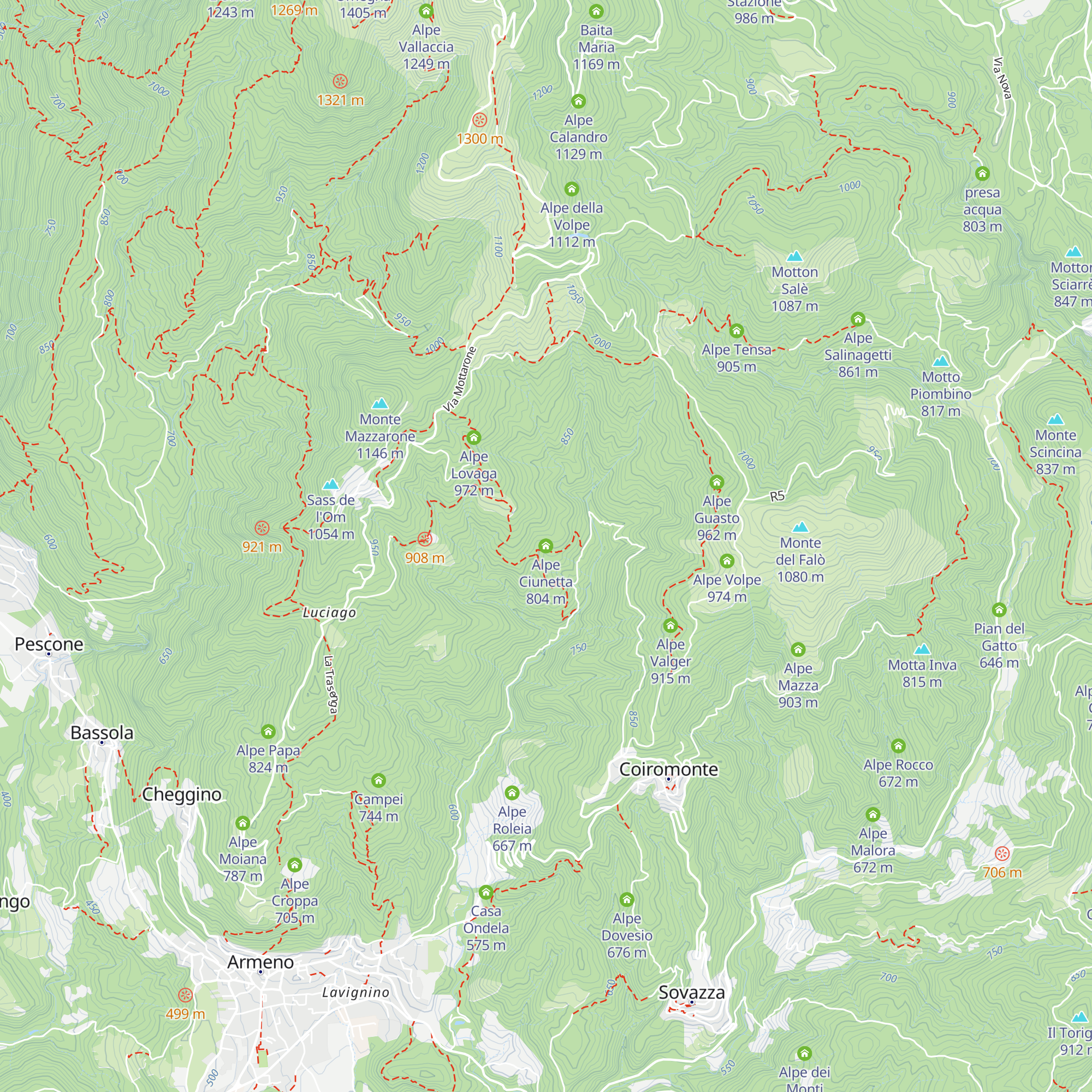 Alpe Ciunetta map