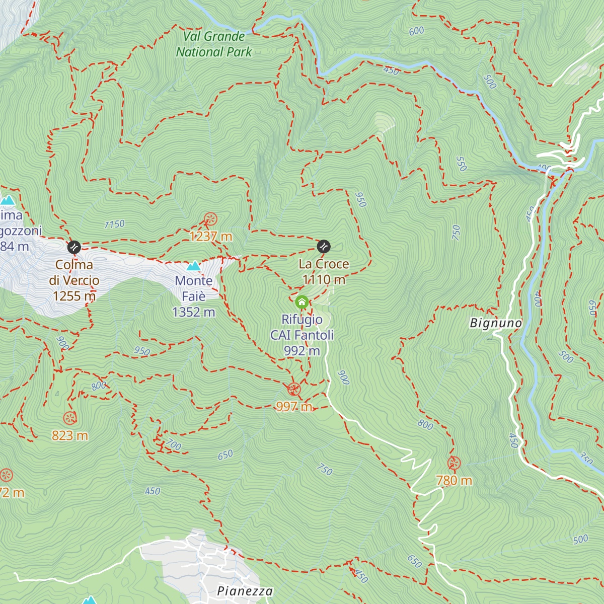 Rifugio CAI Fantoli map