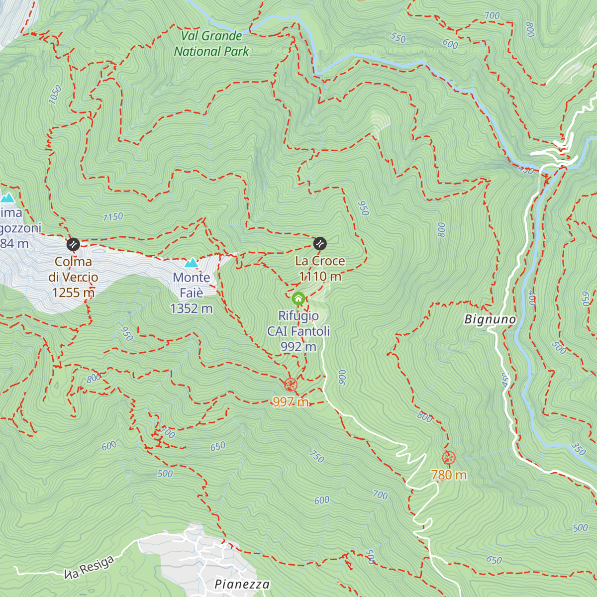 Rifugio CAI Fantoli map