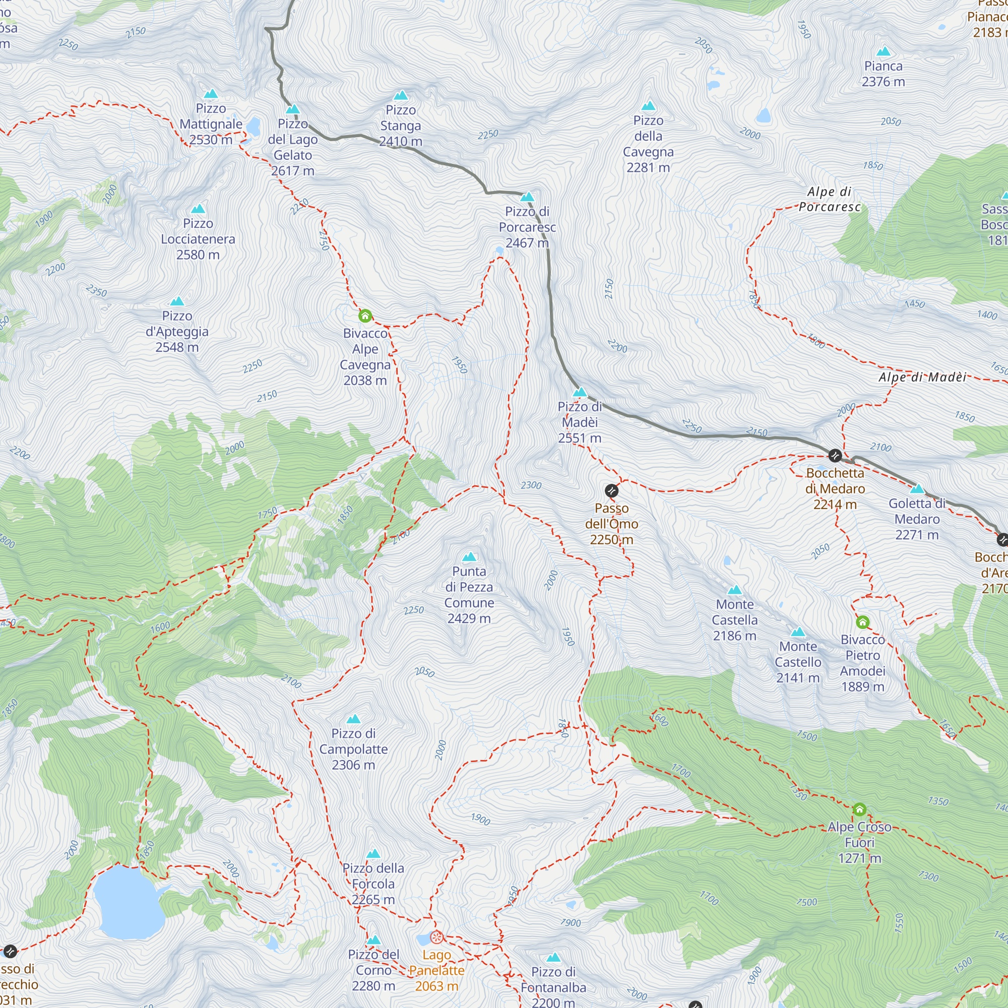 Bivacco Barbieri map