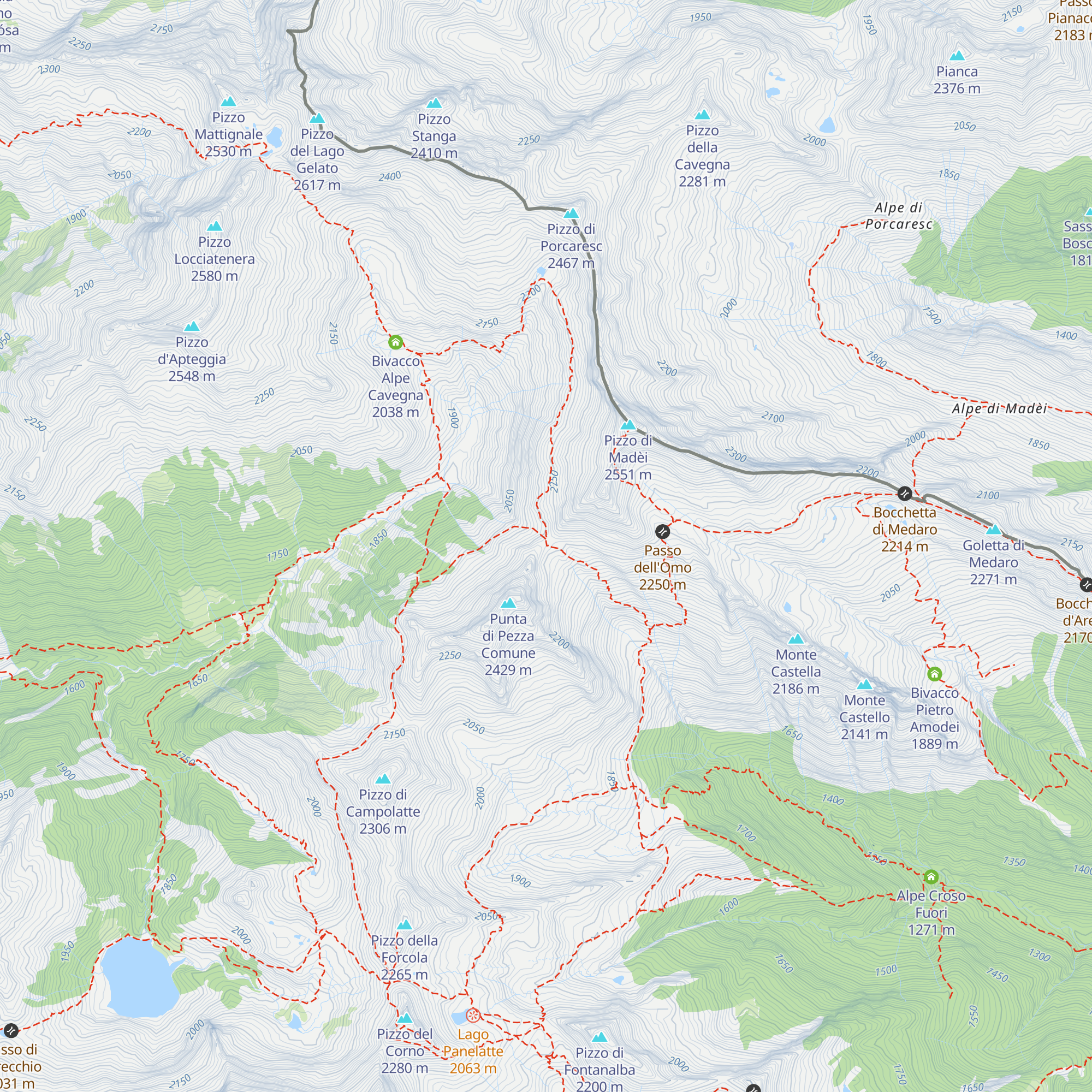 Bivacco Barbieri map
