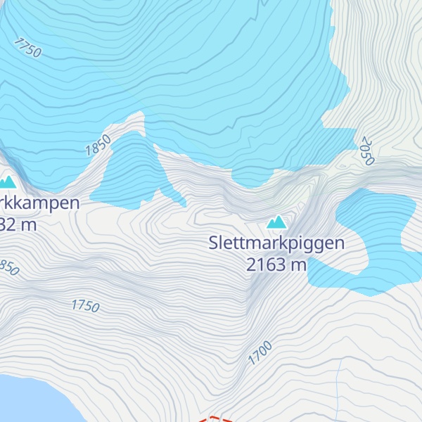 Map of Slettmarkpiggen Fortoppen