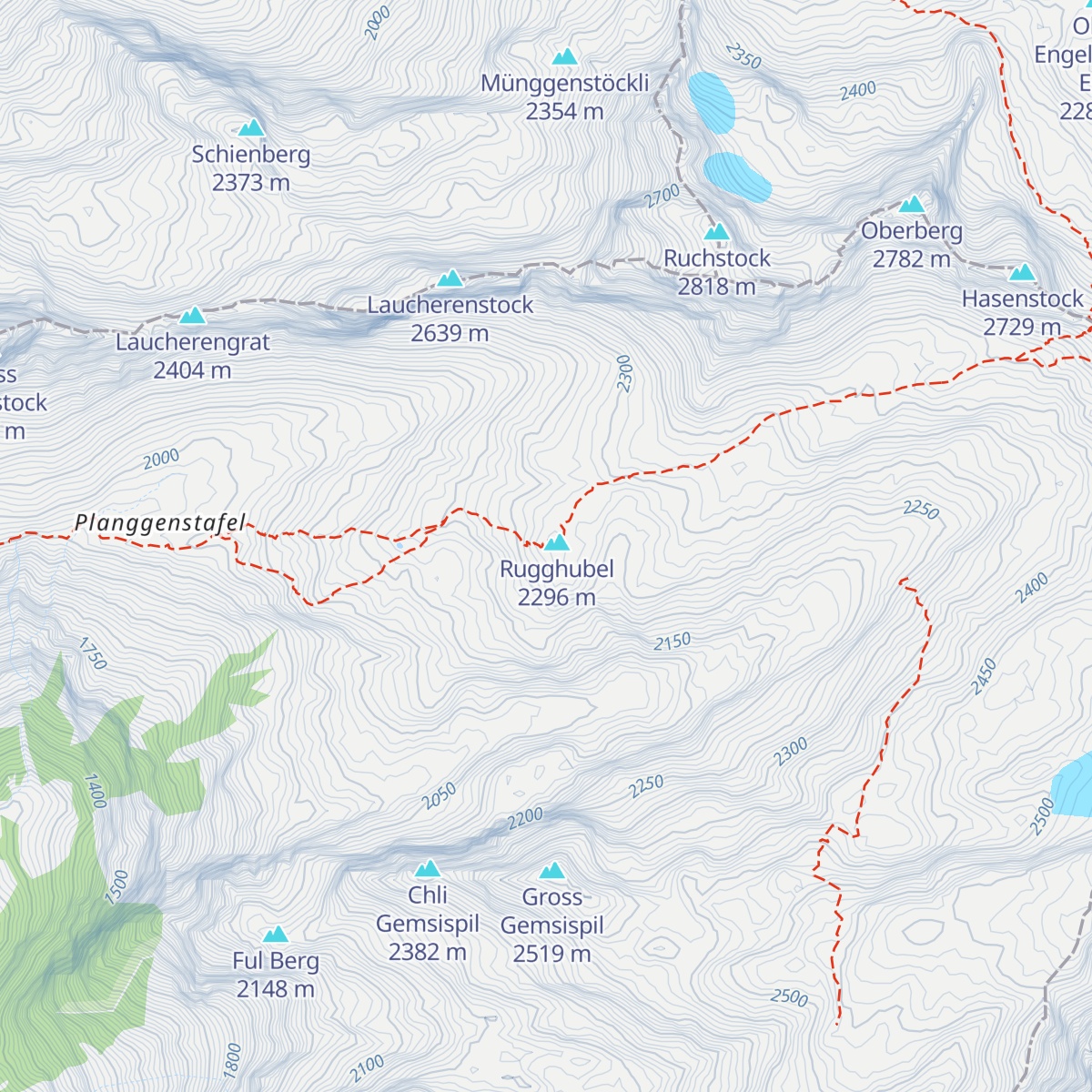Rugghubelhütte SAC map