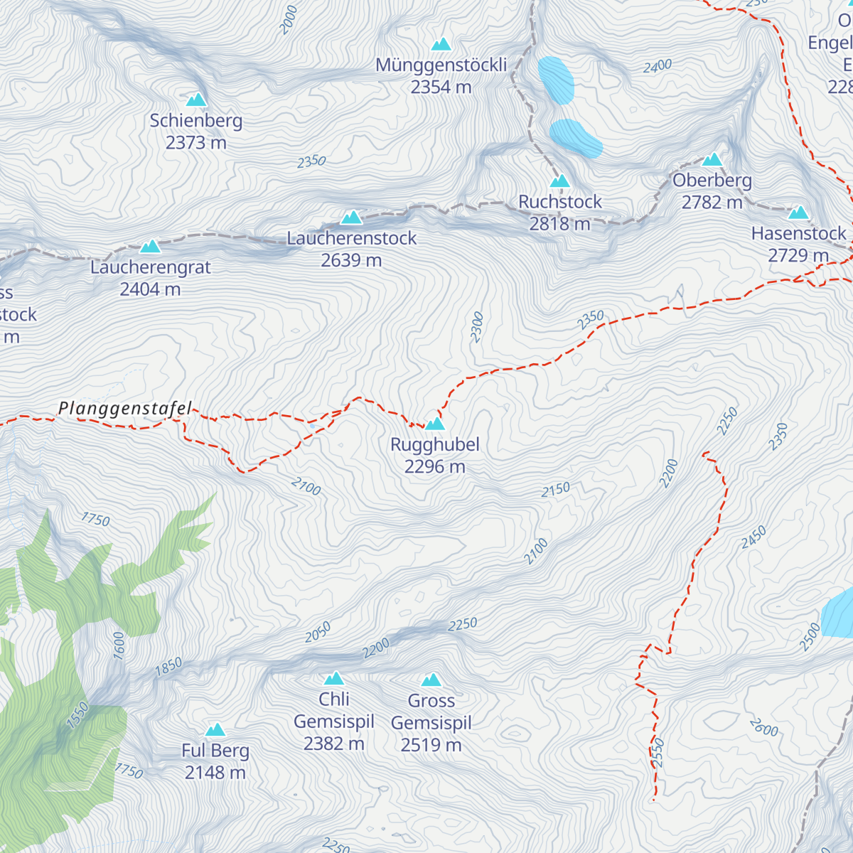 Rugghubelhütte SAC map