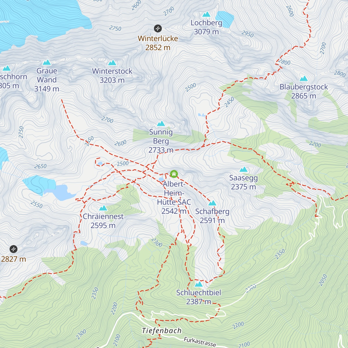 Albert-Heim-Hütte SAC map
