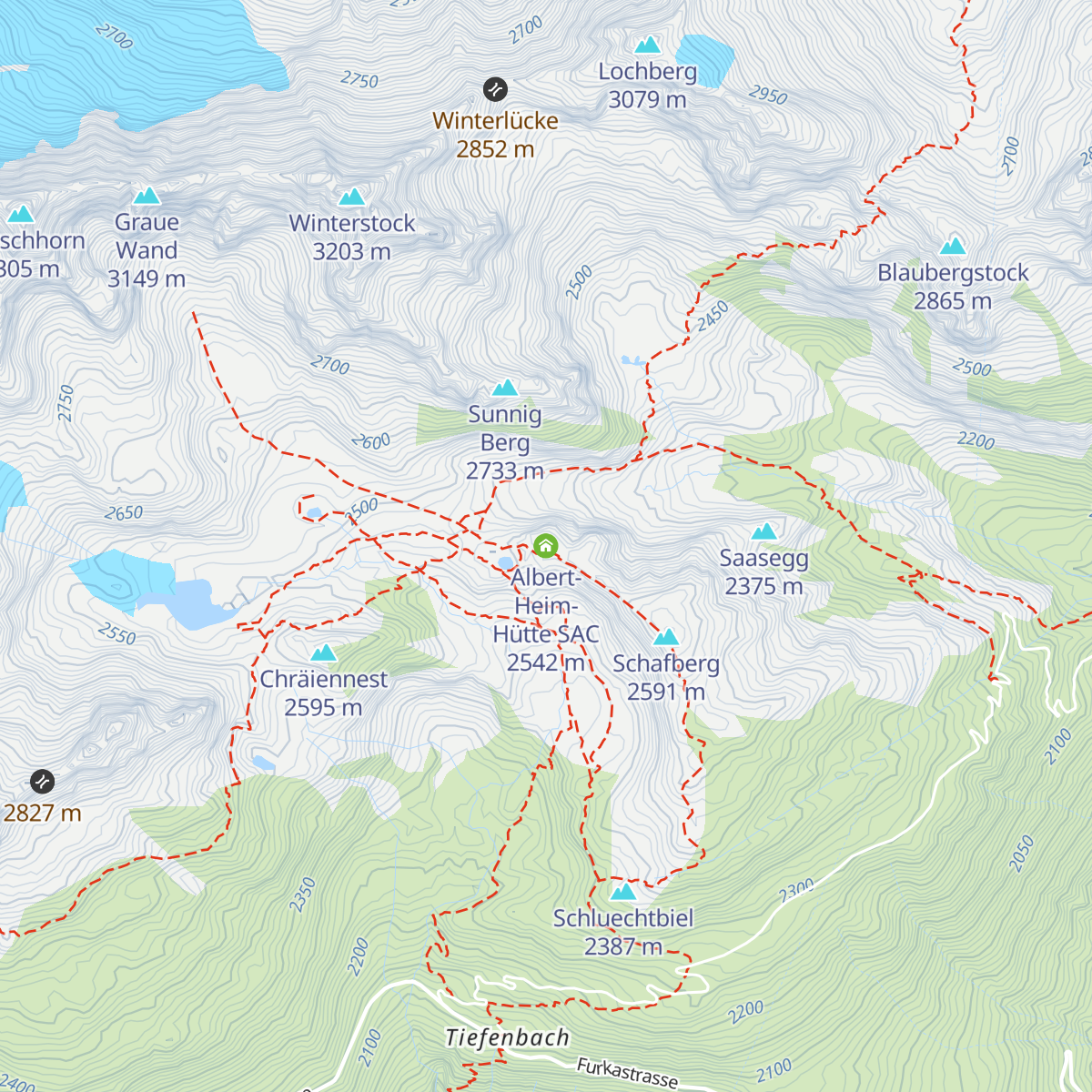 Albert-Heim-Hütte SAC map