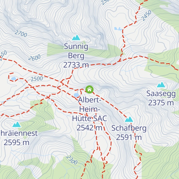 Map of Albert-Heim-Hütte SAC