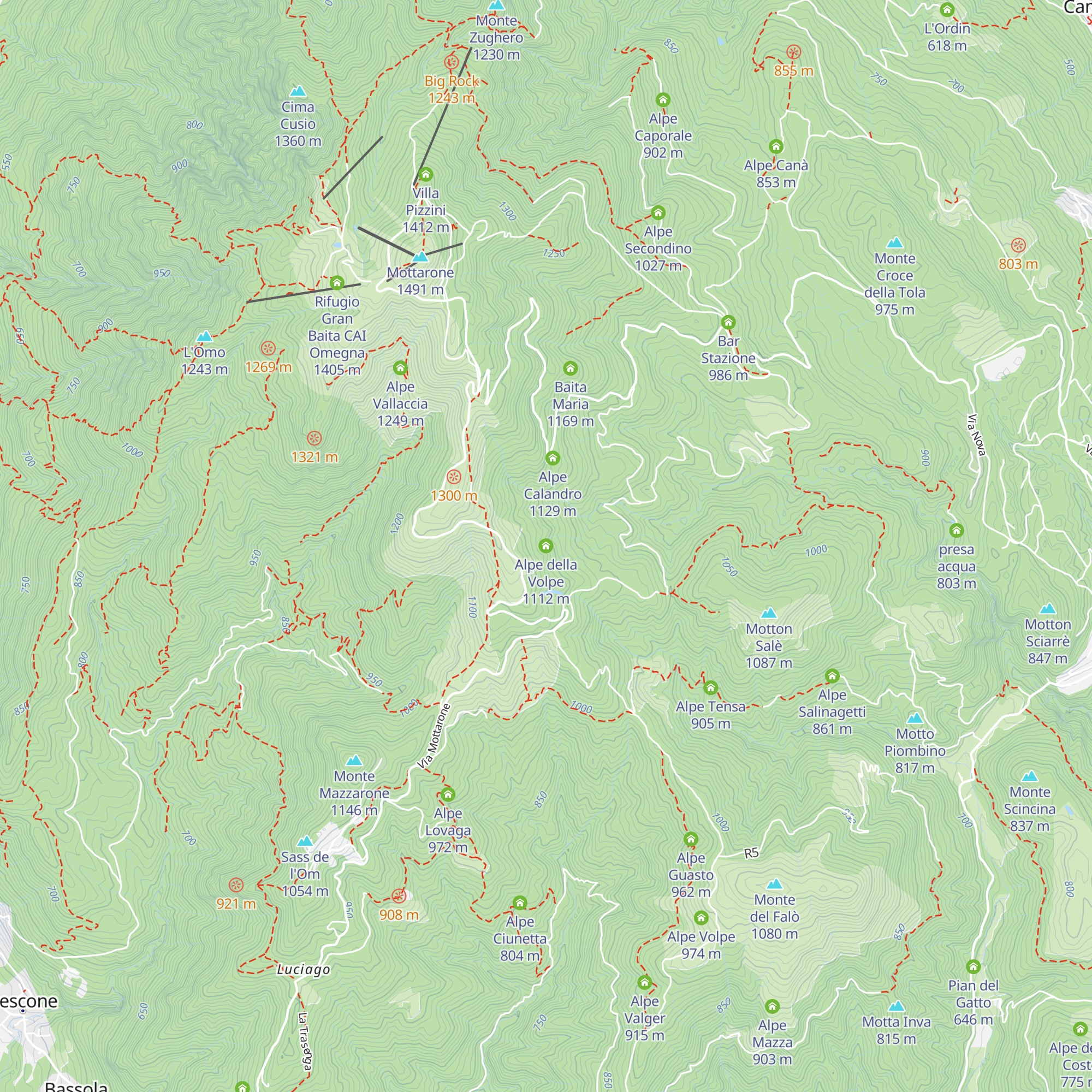 Alpe della Volpe map