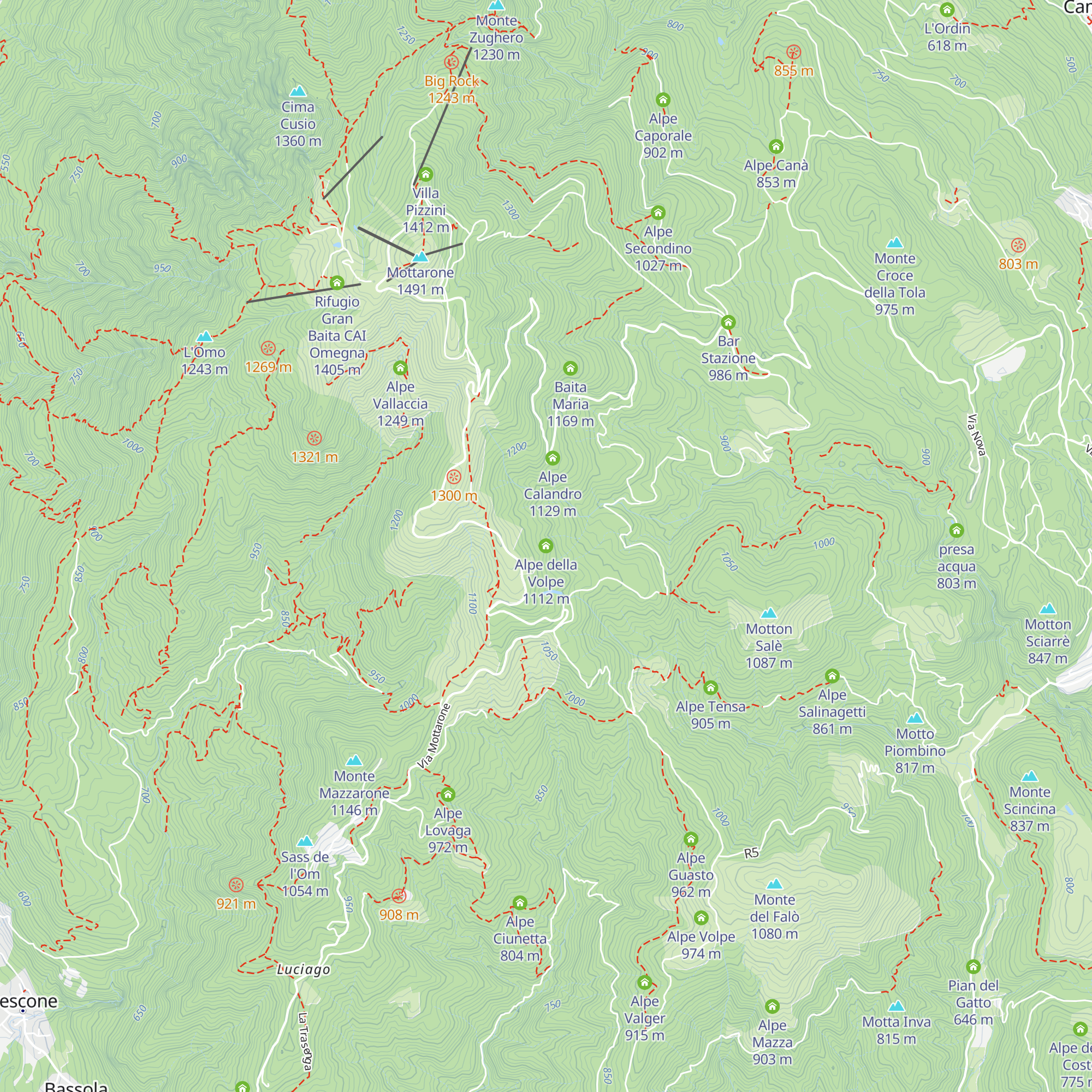 Alpe della Volpe map