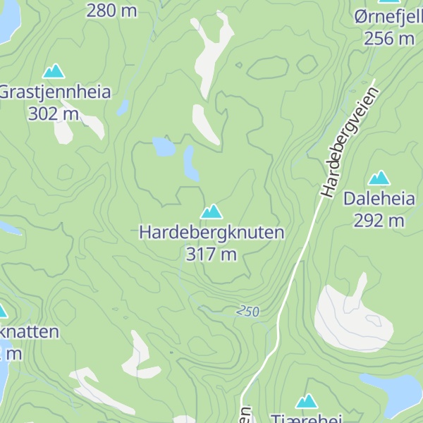 Map of Hardebergknuten