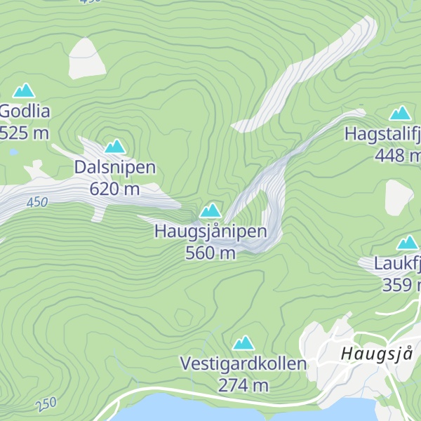 Map of Haugsjånipen