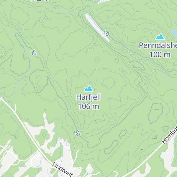 Map of Harfjell