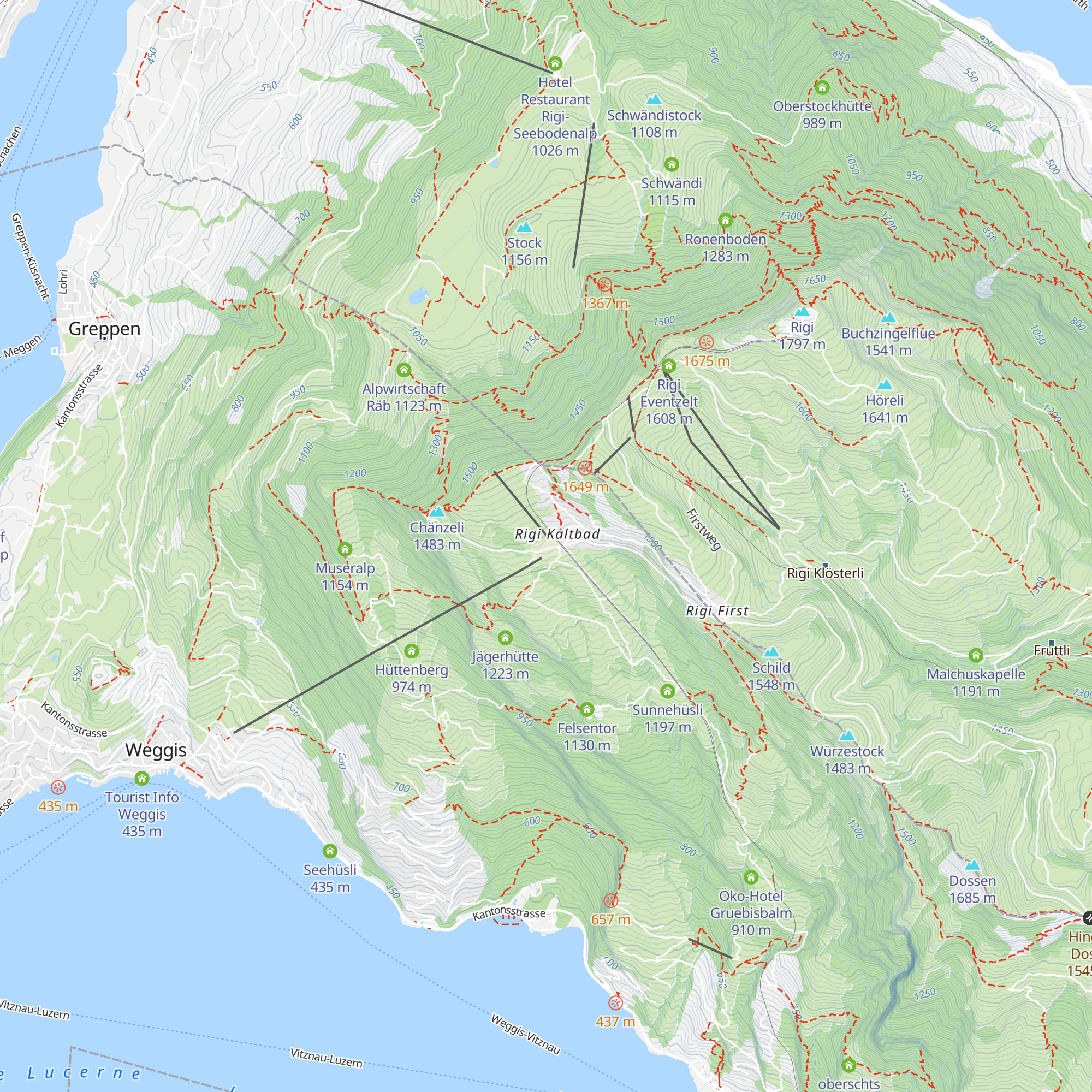 Rigi Stübli map