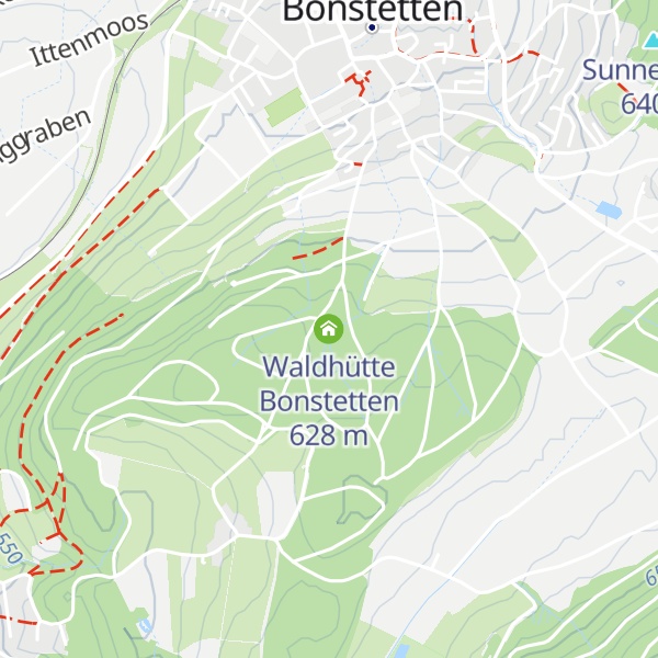 Map of Waldhütte Bonstetten