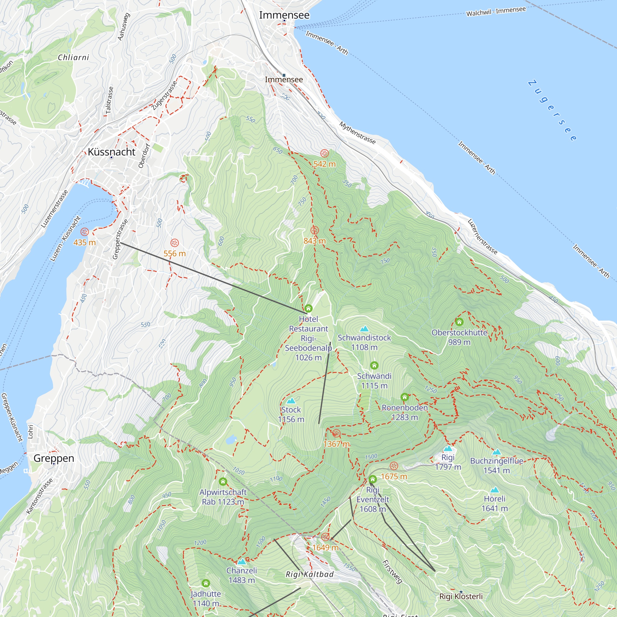 Hotel Restaurant Rigi-Seebodenalp map