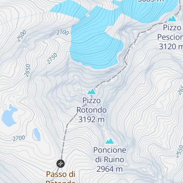 Map of Pizzo Rotondo