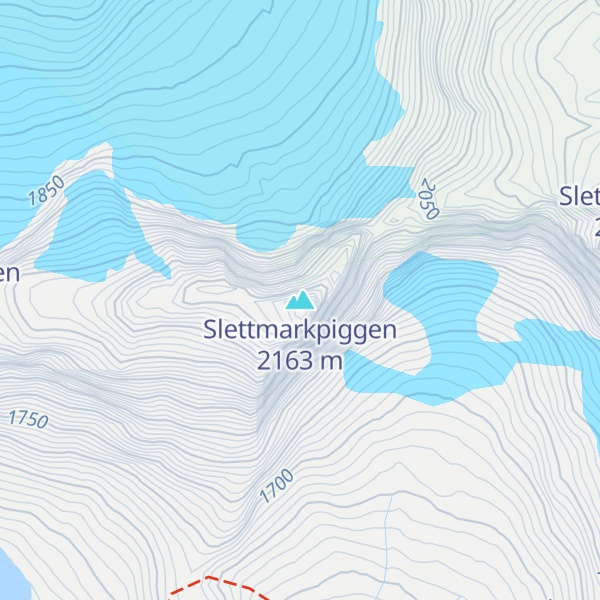 Map of Slettmarkpiggen