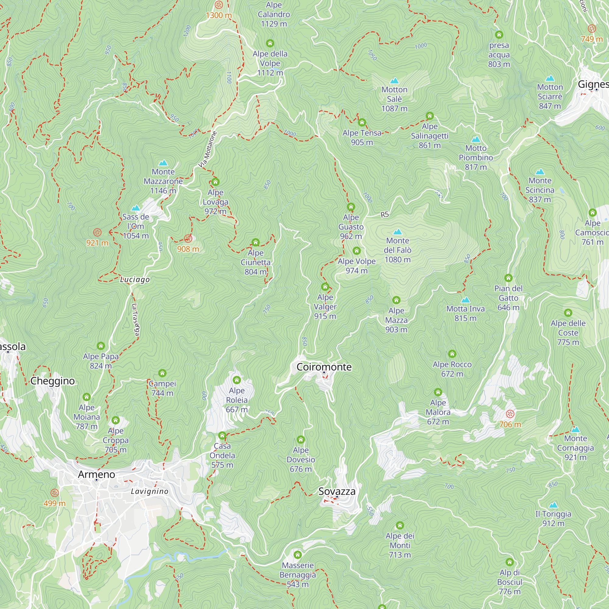 Alpe Visin map