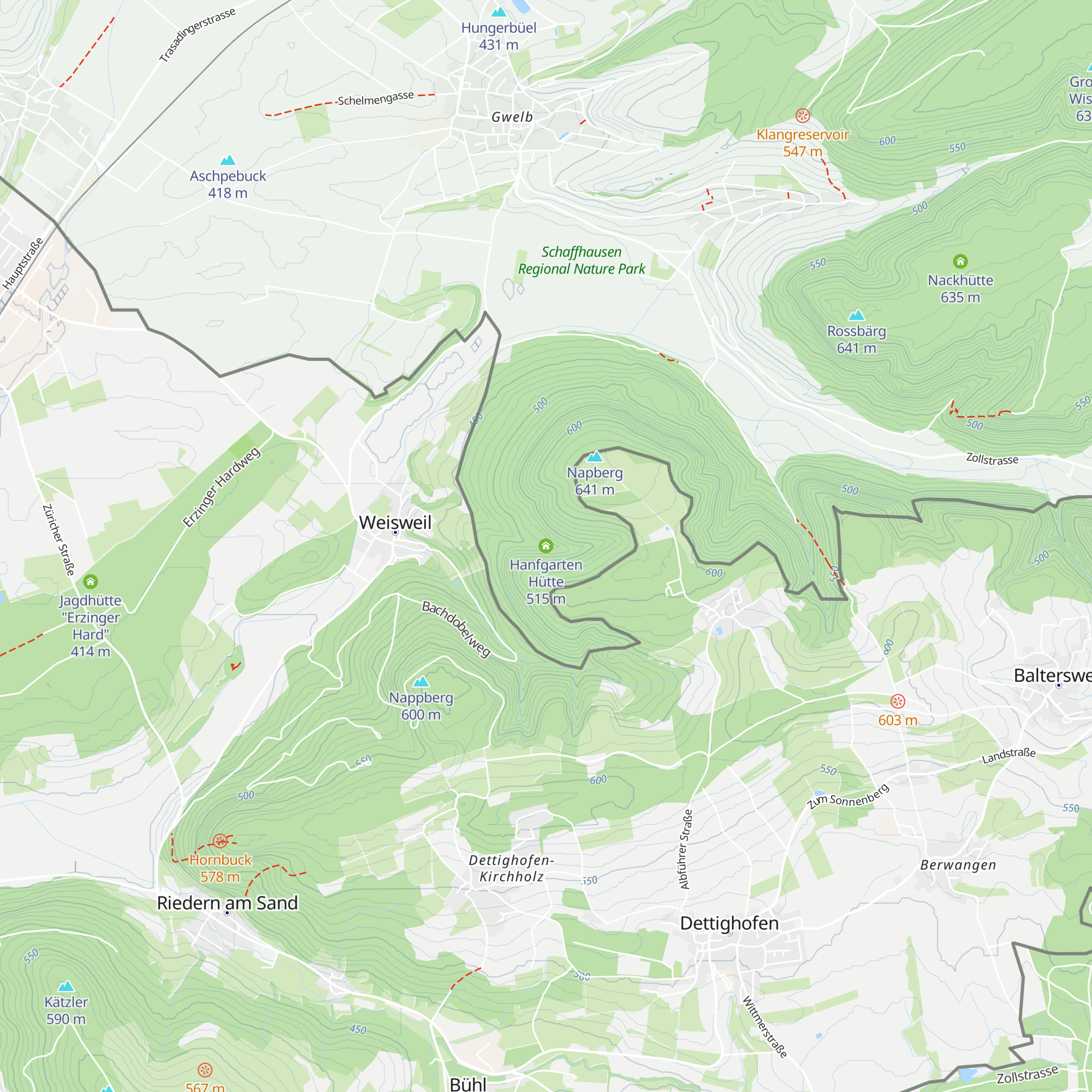 Hanfgarten Hütte map