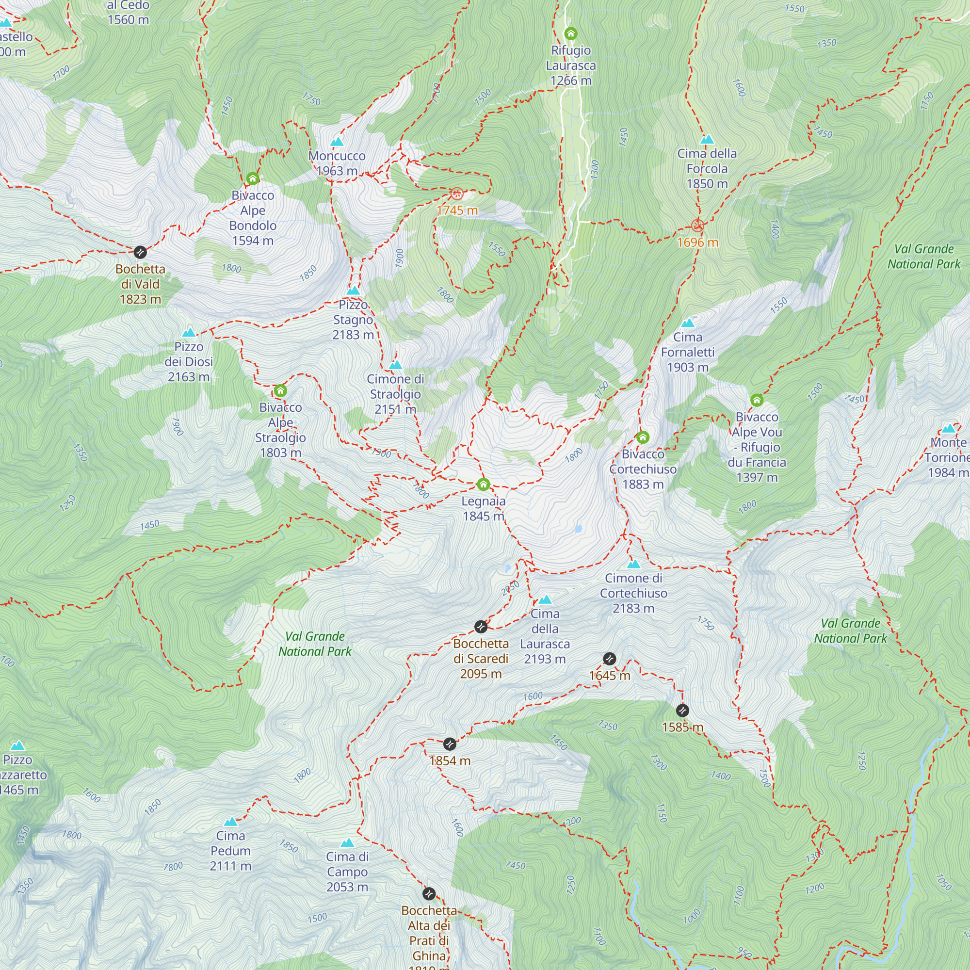 Bivacco Scaredi map
