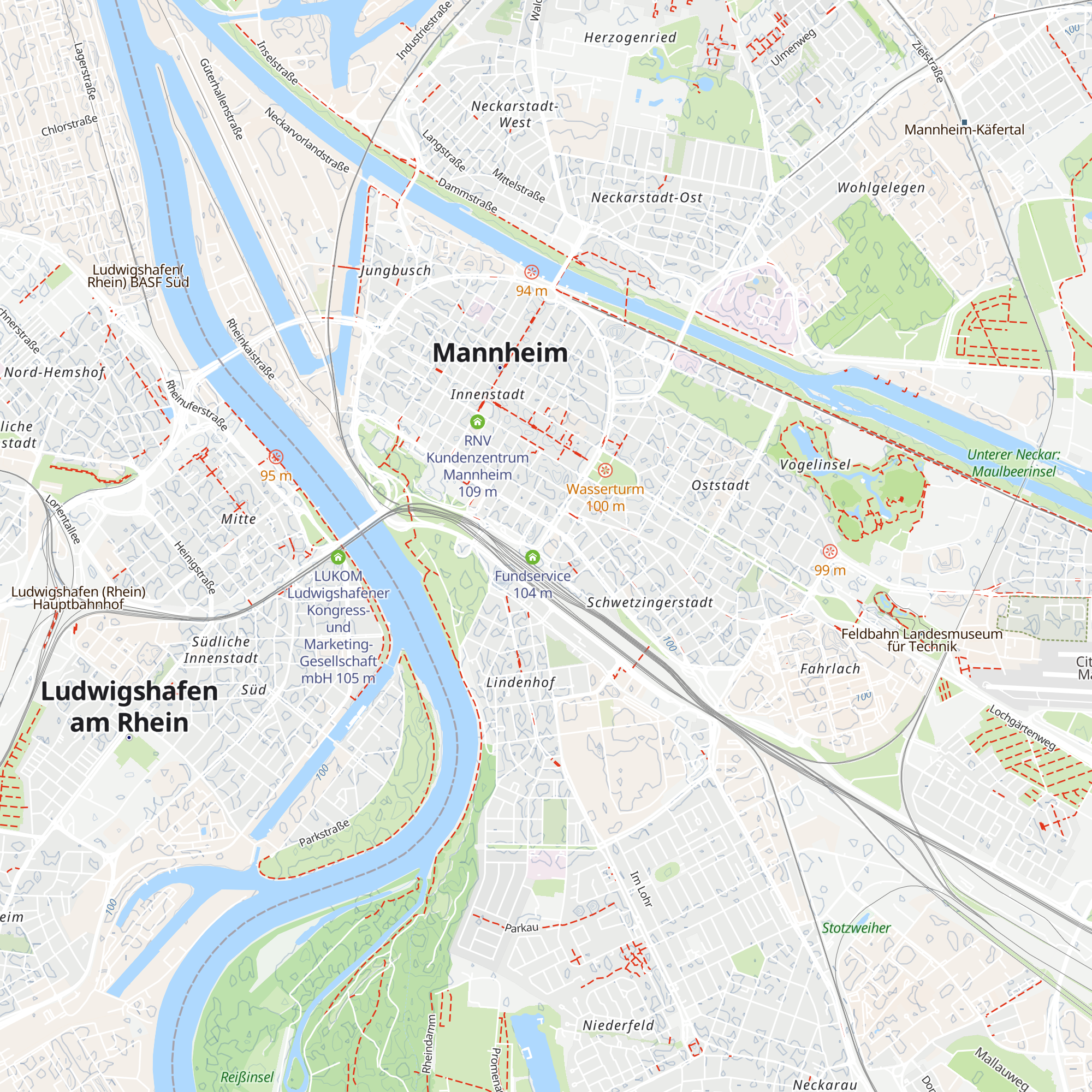Tourist Information Mannheim map