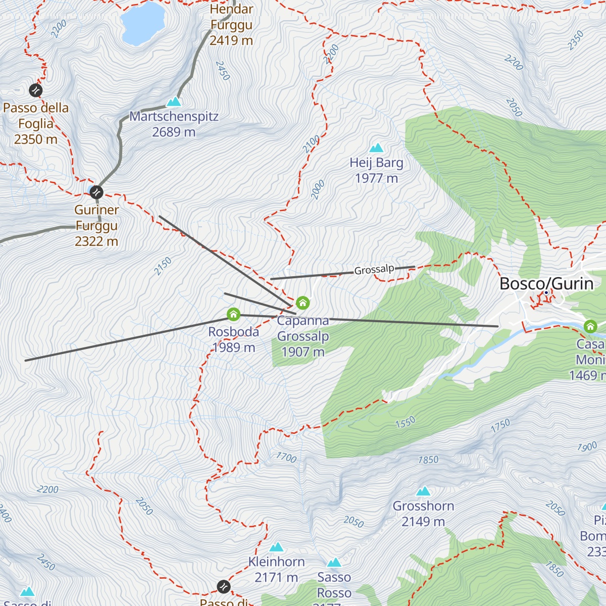 Capanna Grossalp map