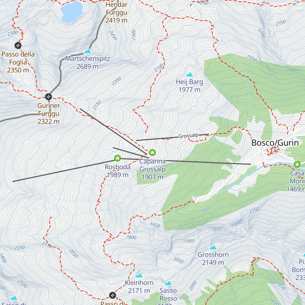 Capanna Grossalp map