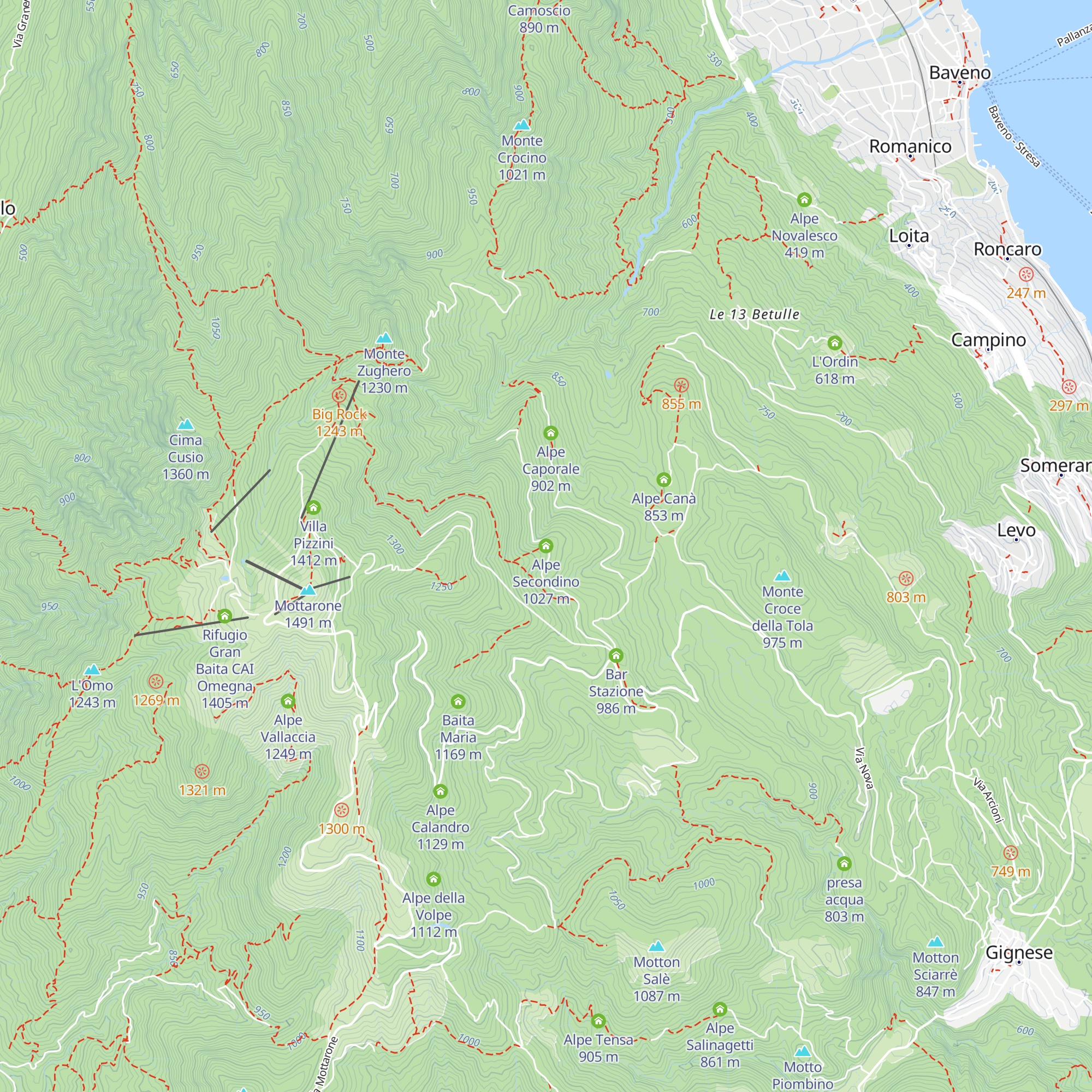 Alpe Secondino map