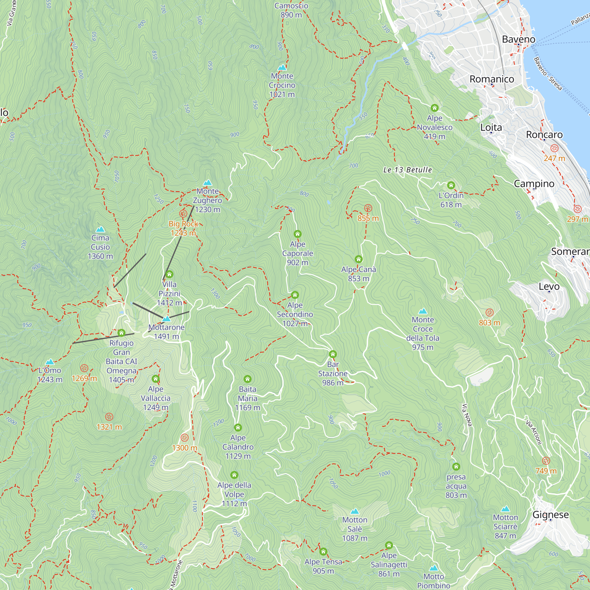 Alpe Secondino map