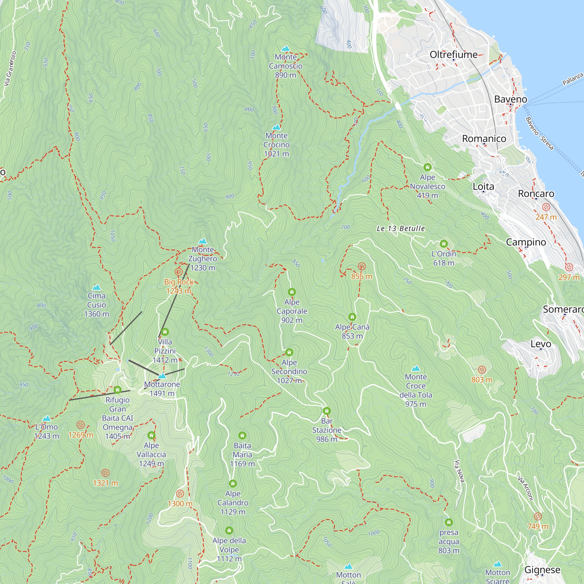 Alpe Caporale map