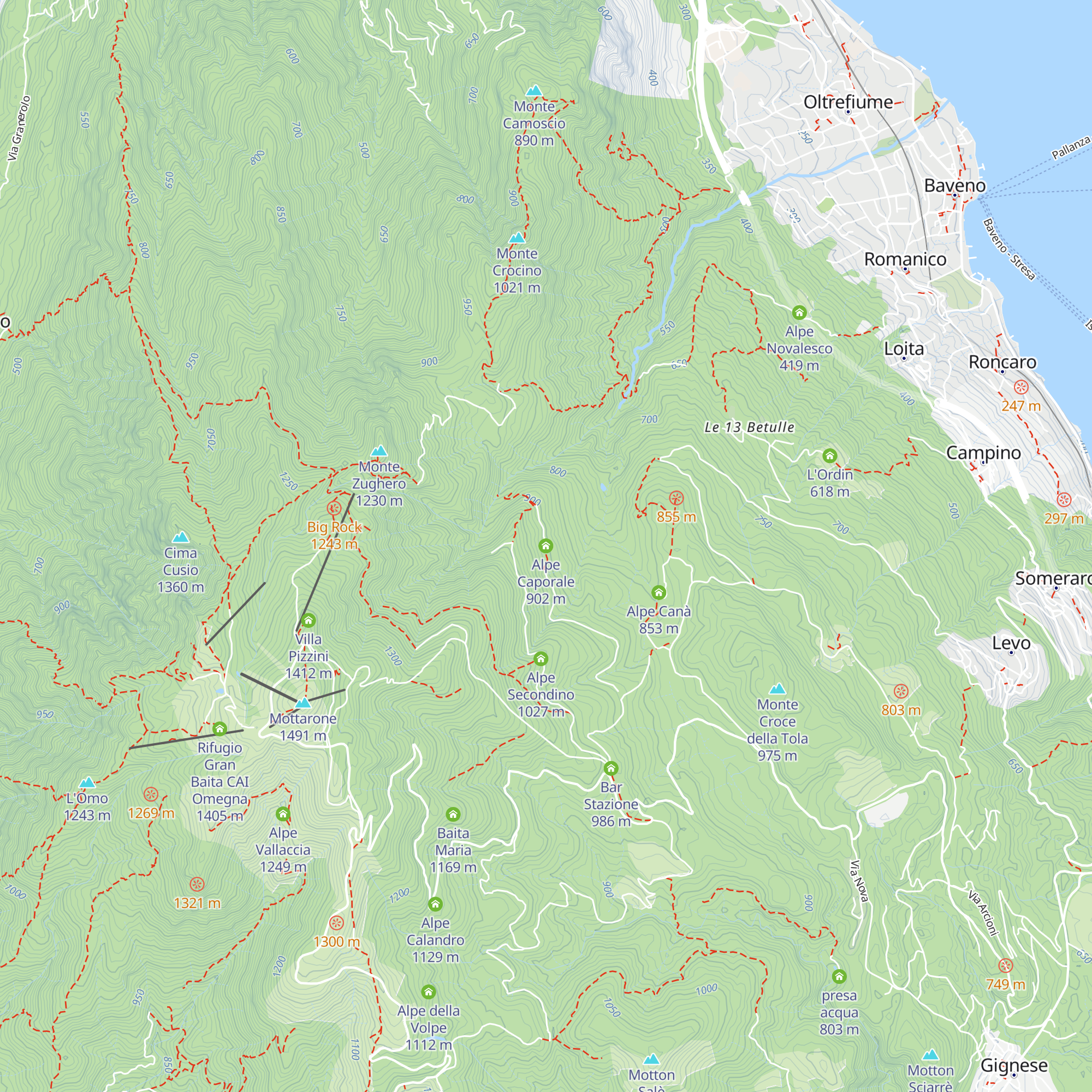 Alpe Caporale map