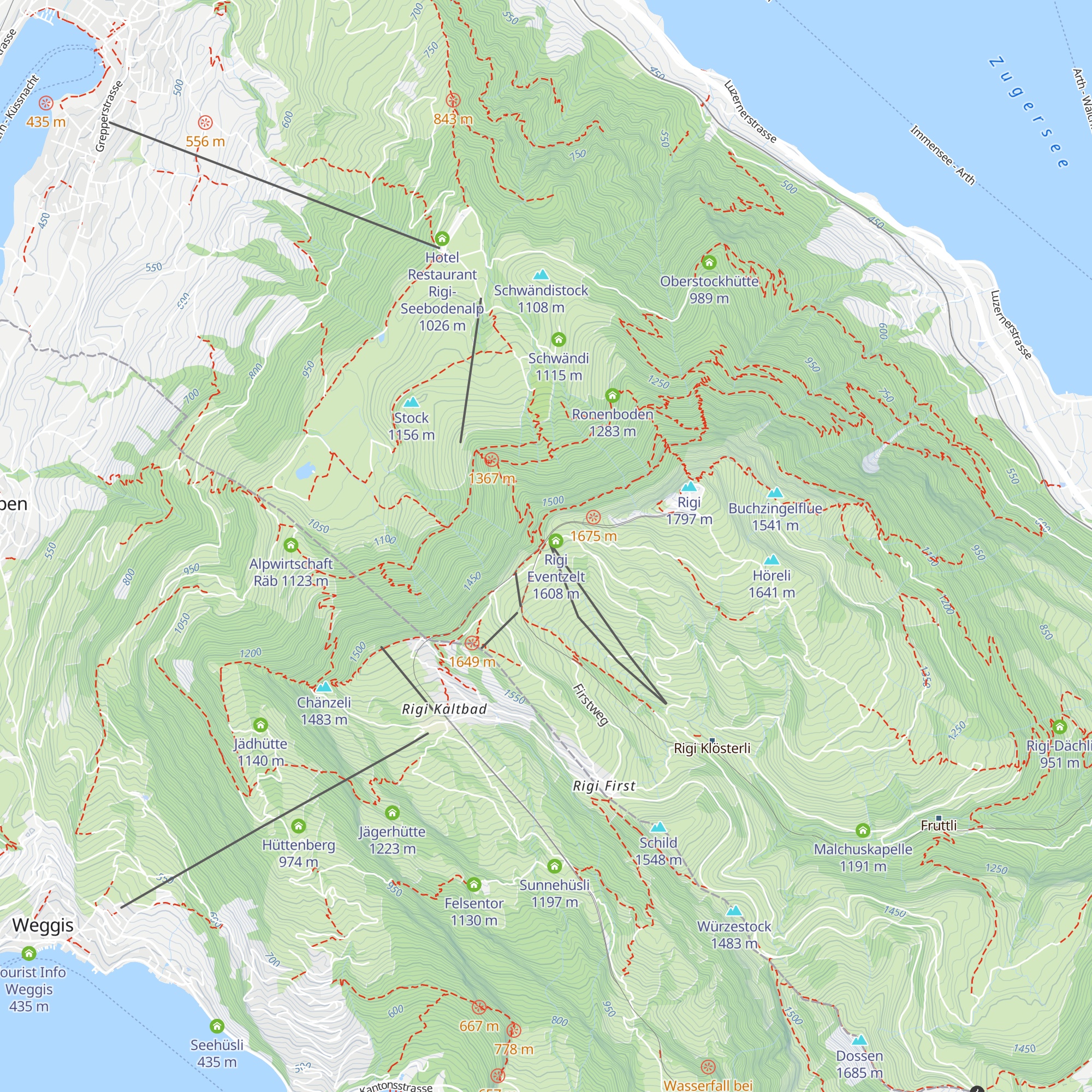 Rigi Staffel (1603m) map