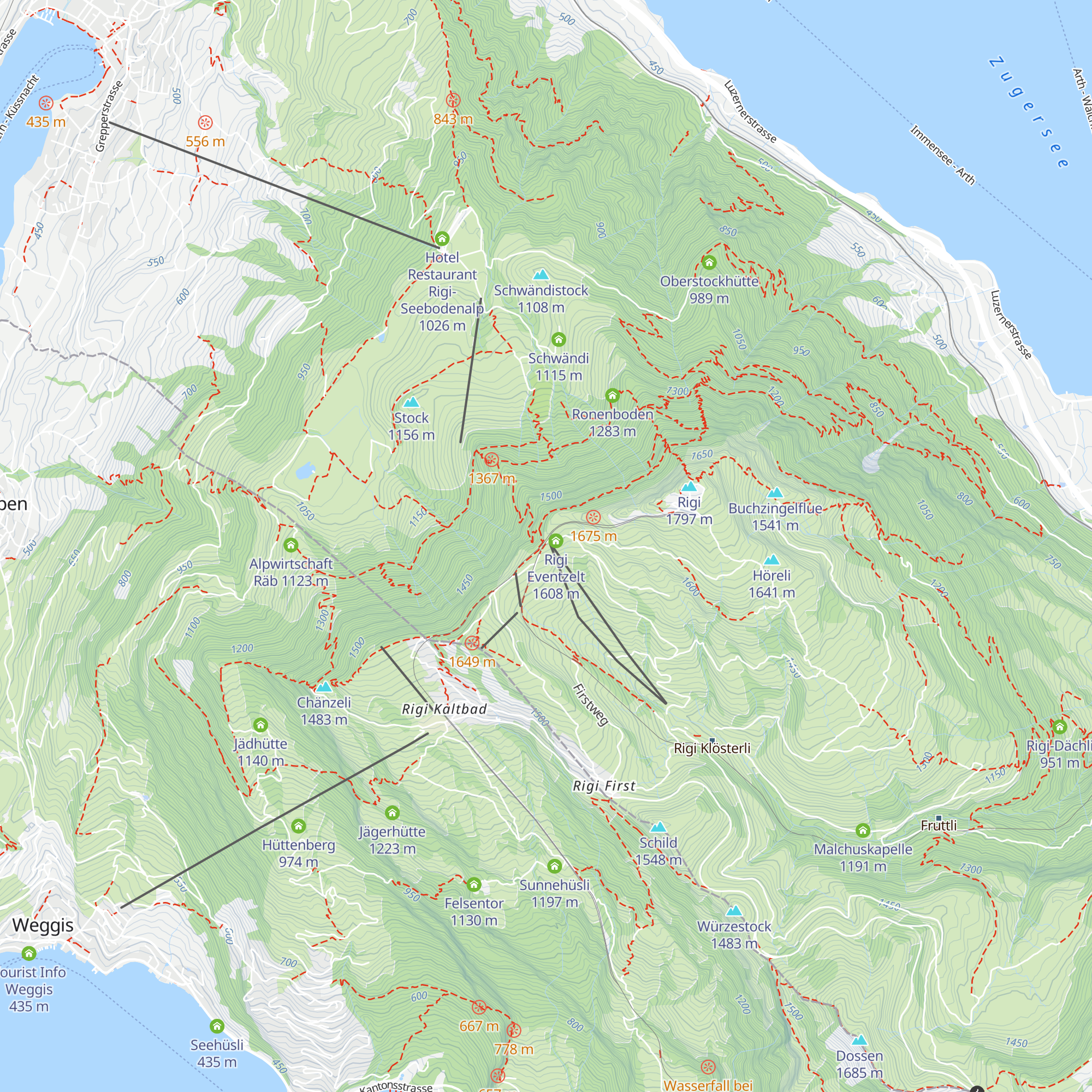 Rigi Staffel (1603m) map